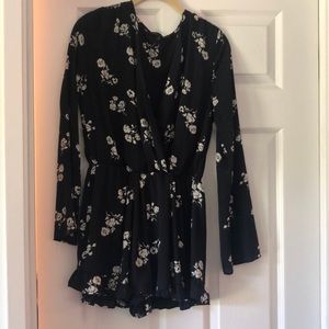 Honey Punch Dark Blue Romper